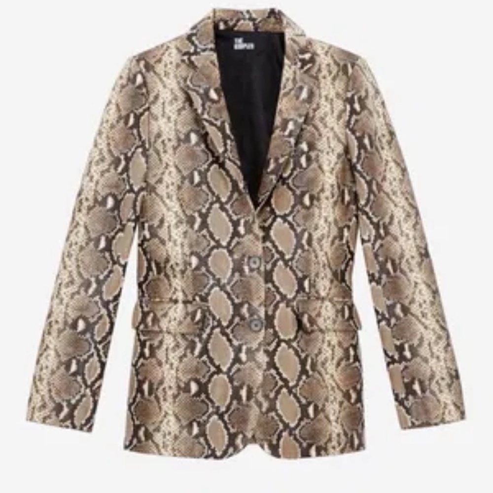 NWT The Kooples Leather Snakeskin-Effect Blazer | 100% Calfskin | Retail $1115